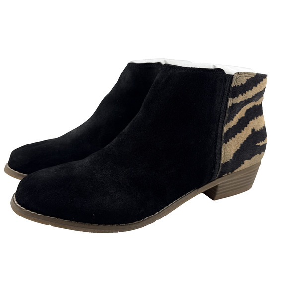 Dolce Vita Women's Size 8.5 Menko Black Suede Zebra Print Zip Booties $179 NIB - Picture 1 of 11